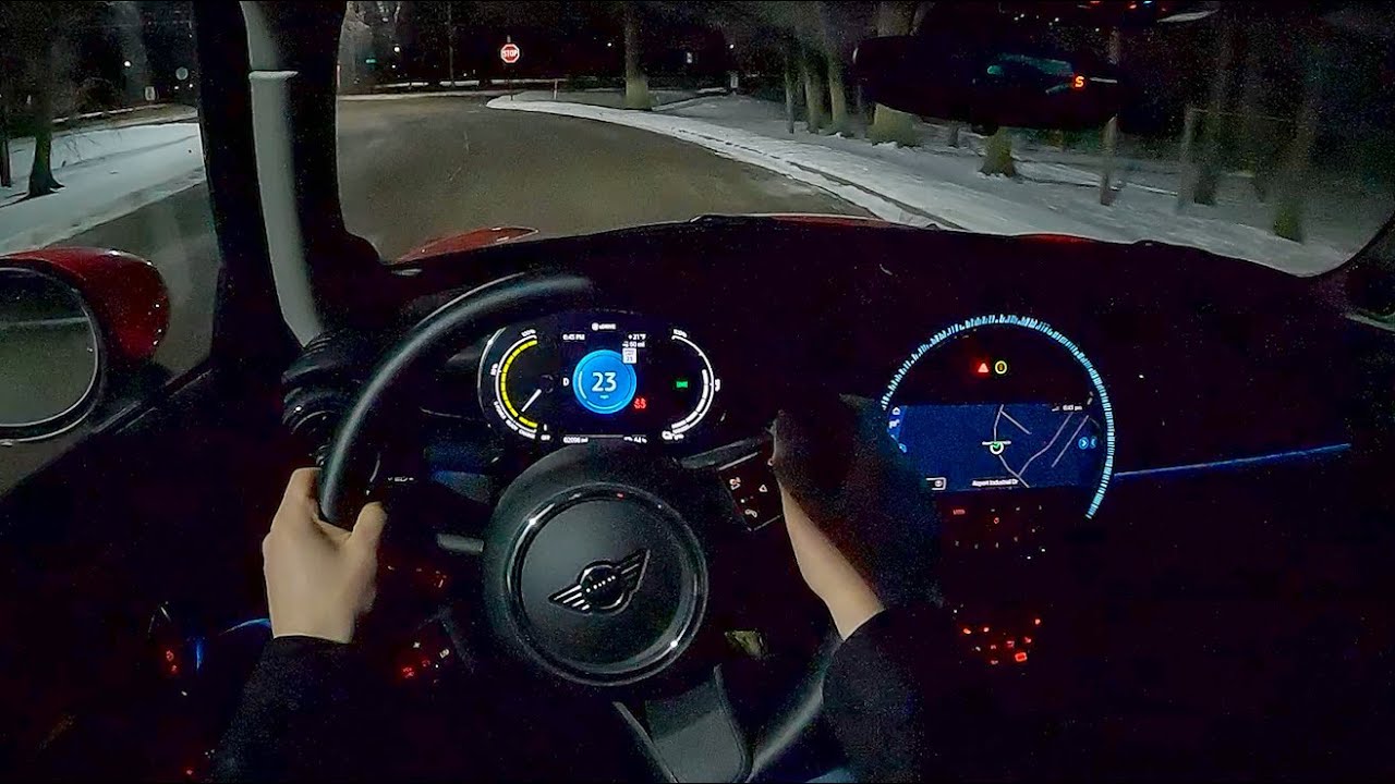 2022 MINI Cooper SE - POV Night Drive (Binaural Audio)