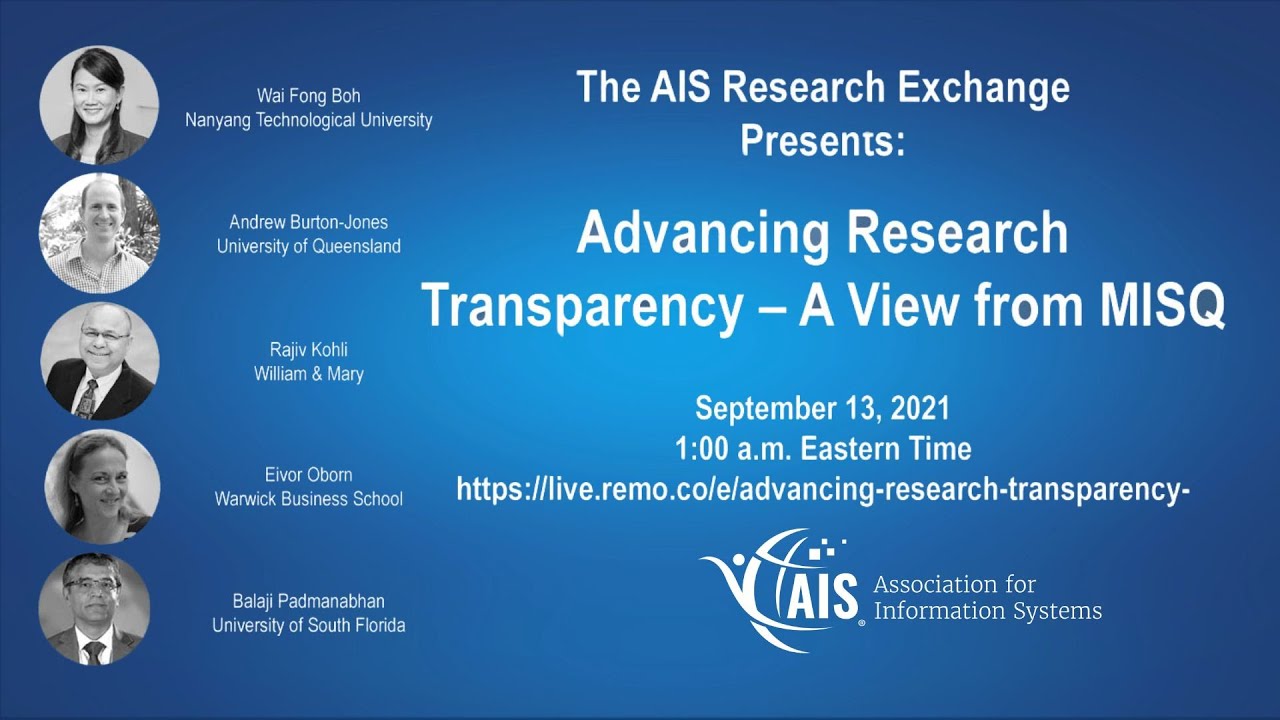 AIS Research Exchange: Advancing Research Transparency - A View from MISQ