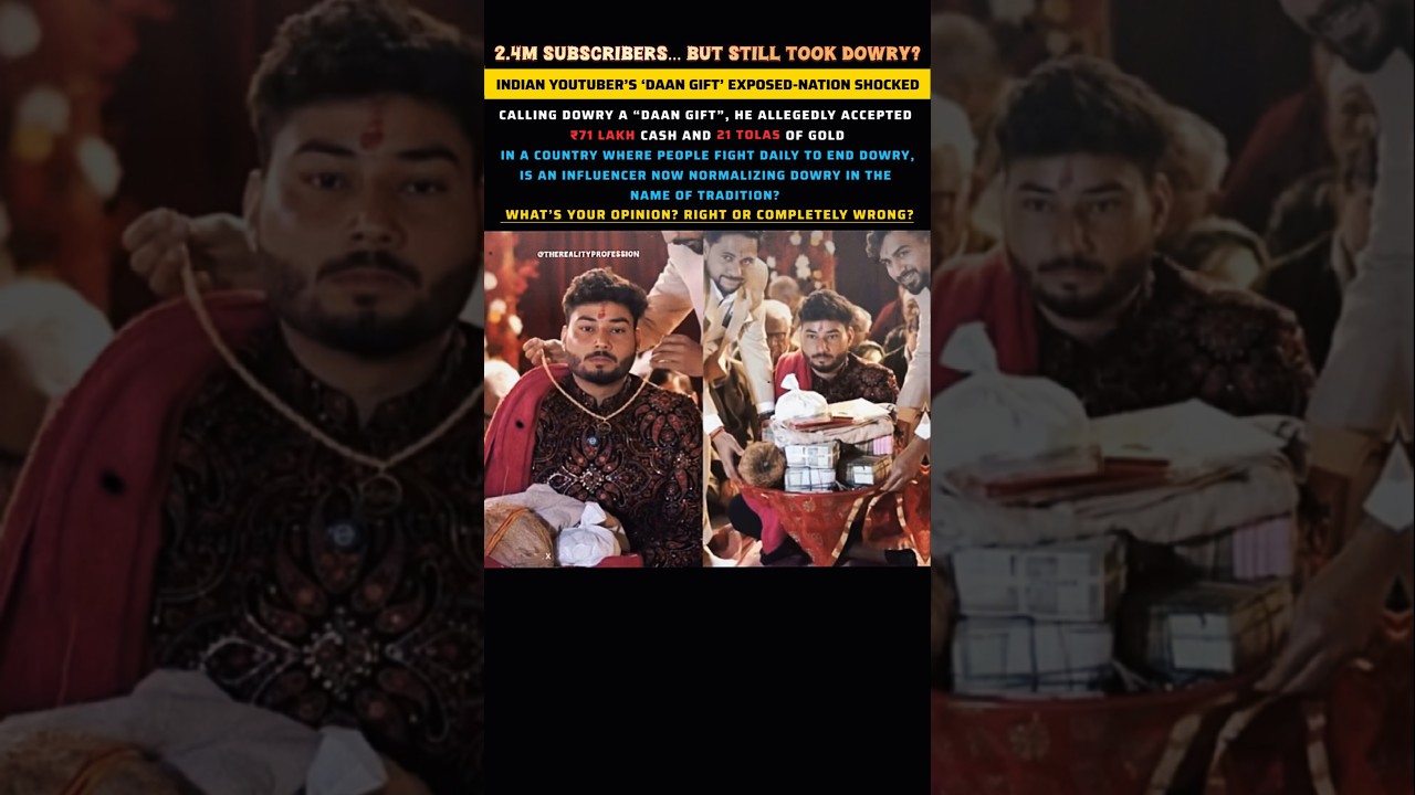 2.4M Subscribers… But Still Took Dowry? 🤯 Indian YouTuber’s ‘Daan Gift’ Exposed | Nation Shocked