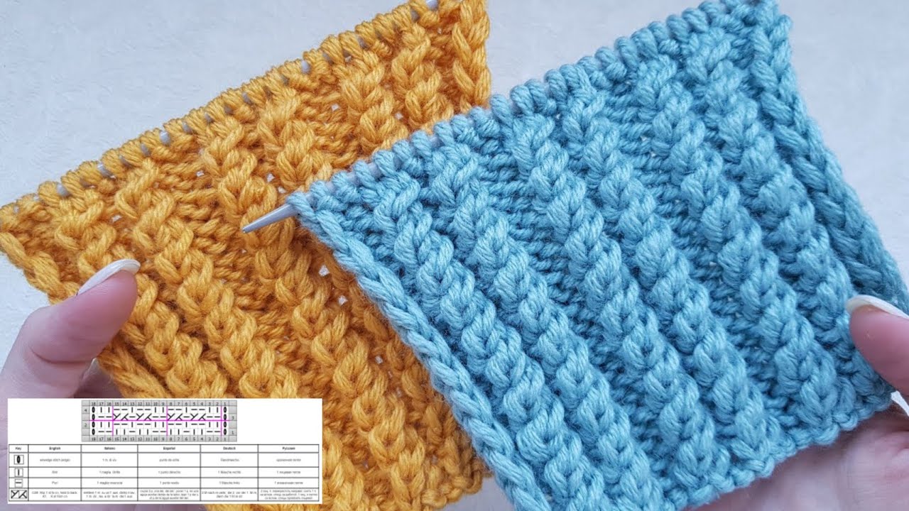 Relief Stripe Knitting Pattern| Reliefstreifen stricken| Strisce in rilievo| Punto lineas verticales