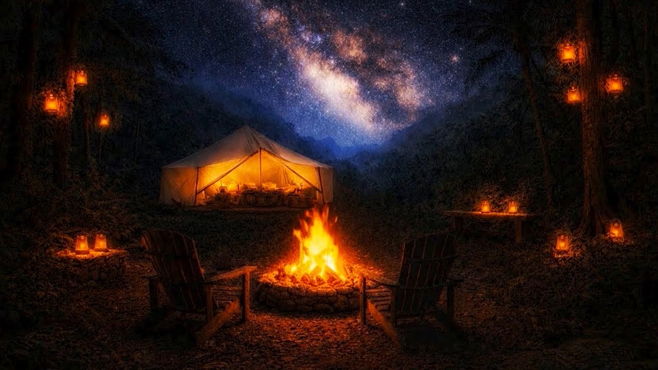 🔥 RELAXING CAMPFIRE & FIREPLACE AMBIENCE - Insomnia & Stress Relief, Deep Sleep, Meditation, Cozy