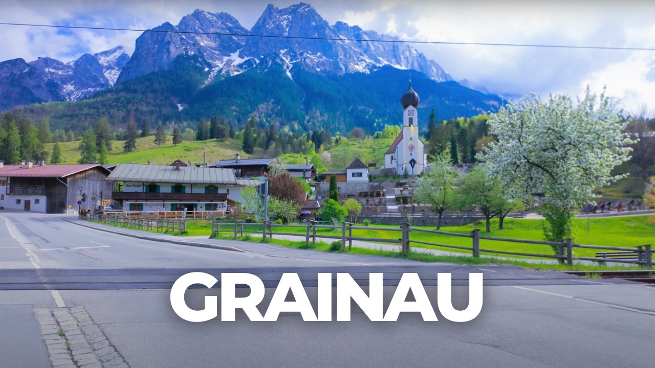 Relaxing Daytime Walk in Grainau – A Peaceful Bavarian Alpine Village | 4K