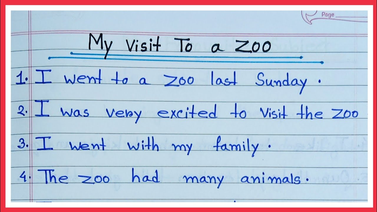 10 Lines Essay On My Visit To A Zoo | Few Simple Sentences About My Visit To A Zoo In English
