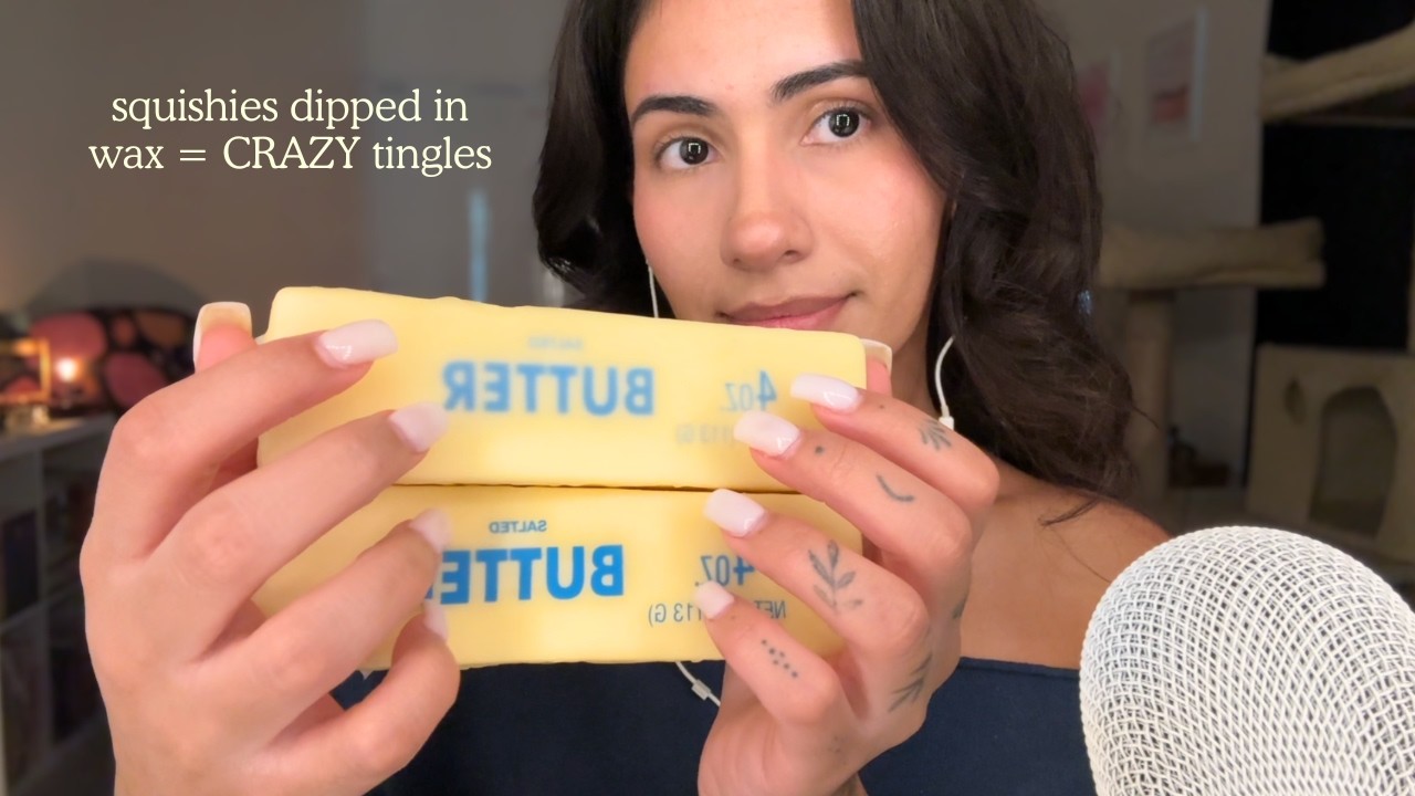 ASMR | Wax Butter Squishy Tap & Scratch 🧈