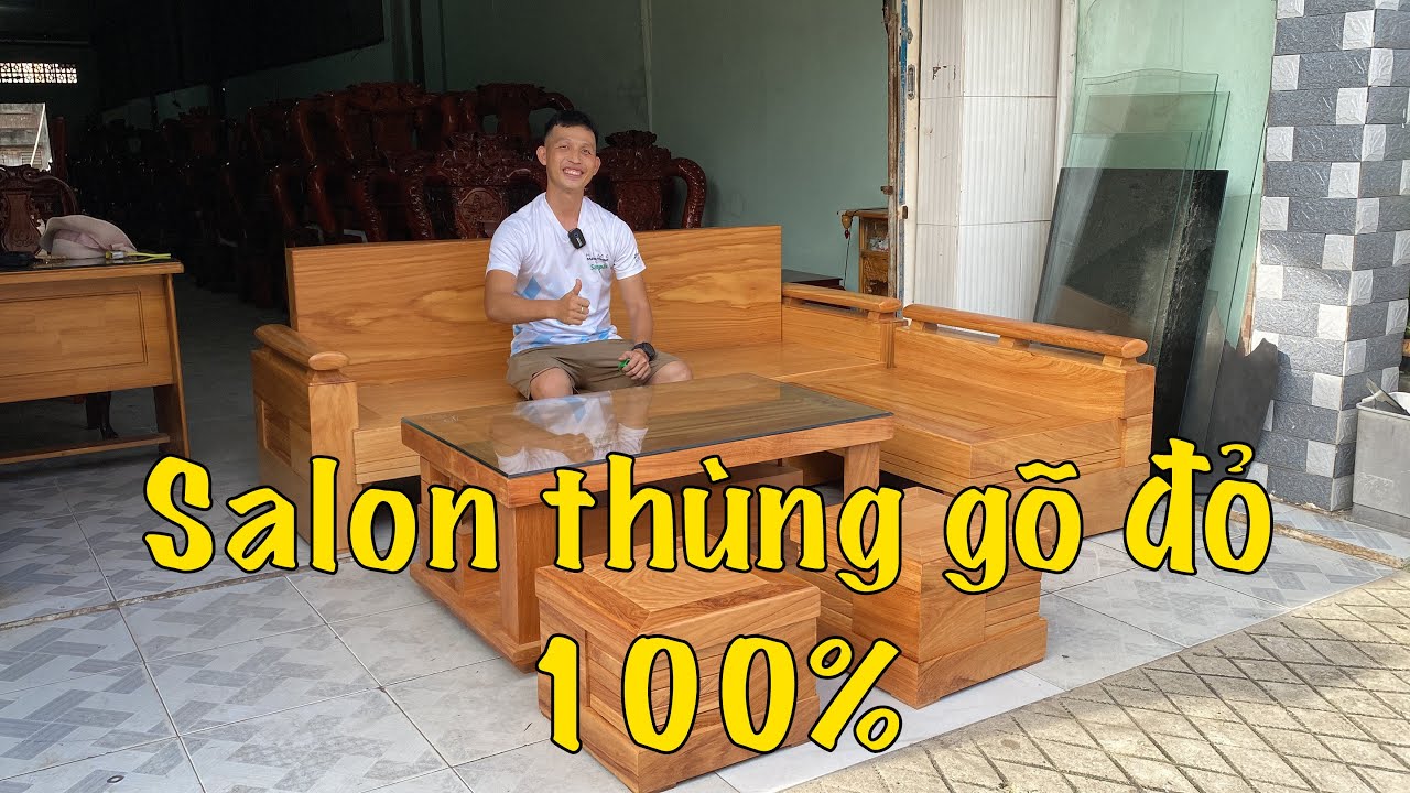 Mẫu b&agrave;n ghế ph&ograve;ng kh&aacute;ch hiện đại - salon gỗ g&otilde; đỏ
