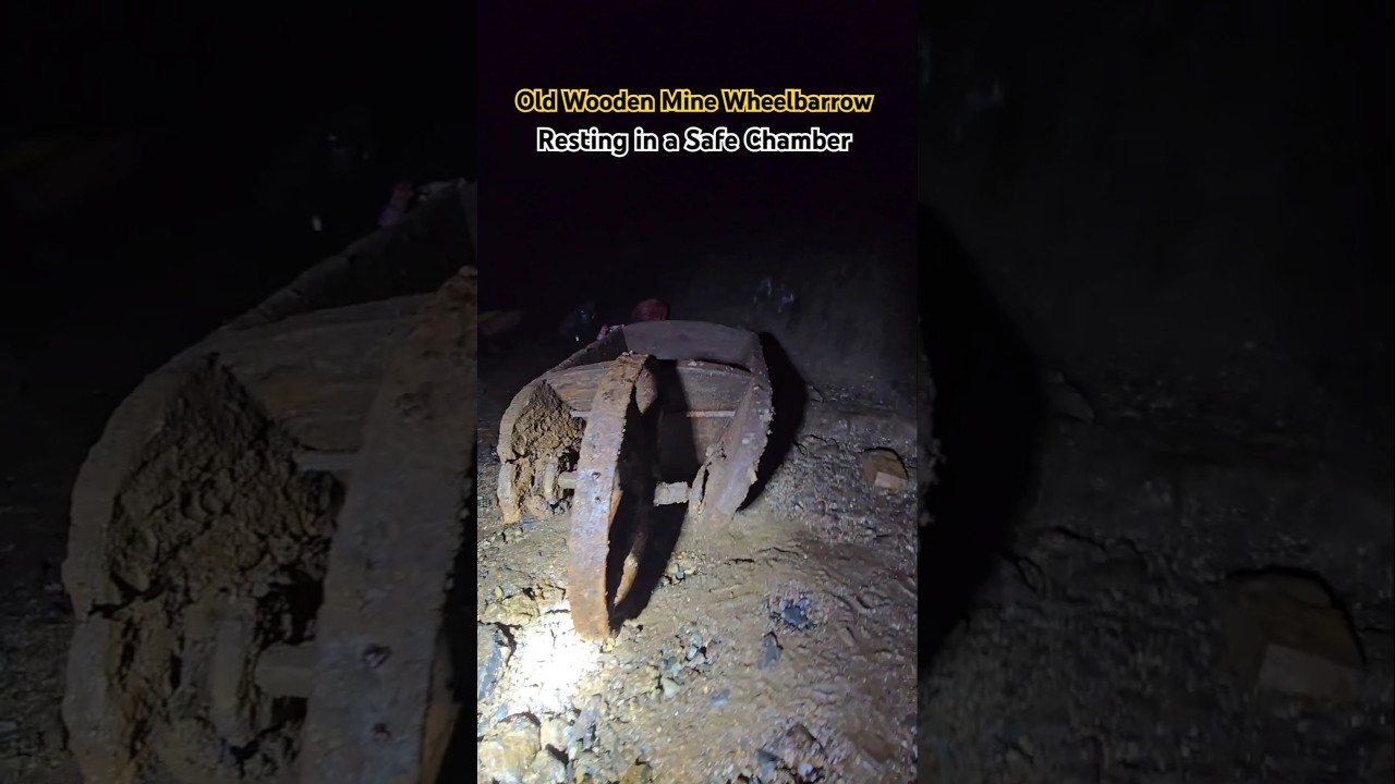 Old Wooden Mine Wheelbarrow 