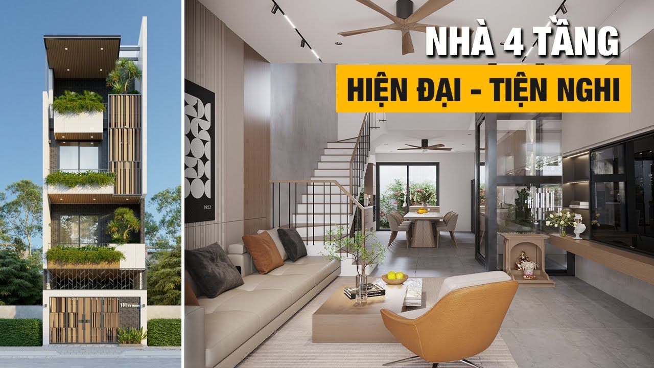Nhà 4 Tầng Đẹp | Không Gian Hiện Đại Dành Cho Gia Đình 3 Thế Hệ