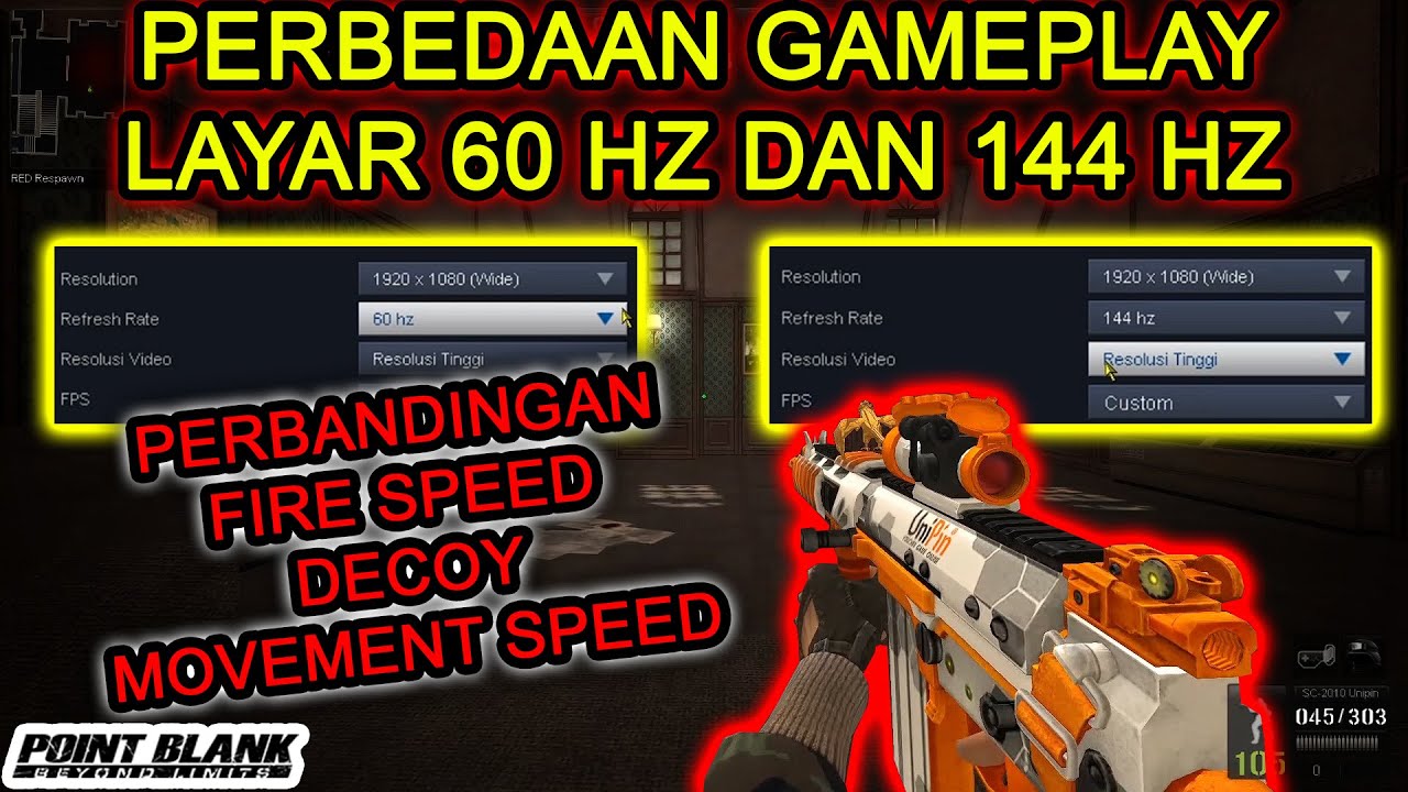 PERBANDINGAN GAMEPLAY POINT BLANK DI LAYAR 60HZ DAN 144HZ - Point Blank Zepetto 2020