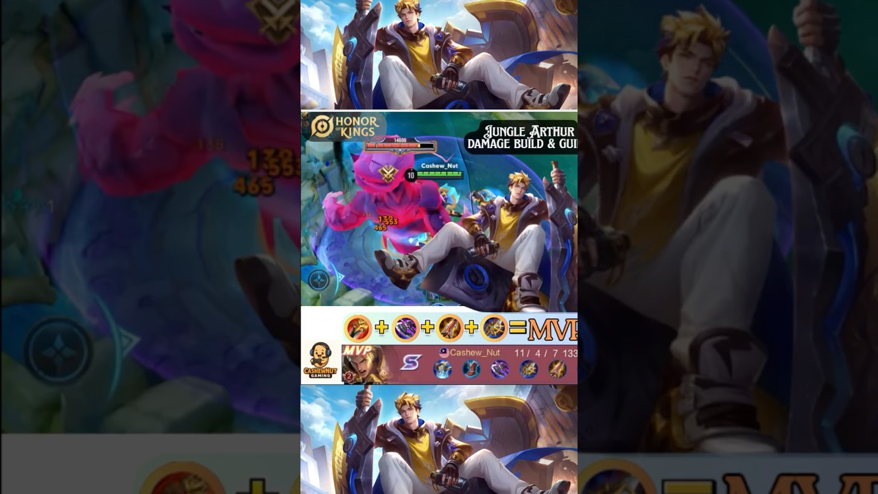 Jungle Arthur with Full Damage Build ⚔️[HOK] #honorofkings  #hok  #arthur  #5v5 #jungle #guide