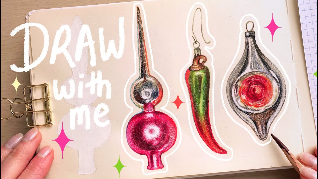 Holiday Art Vibes ✨: Draw Christmas Ornaments with Me