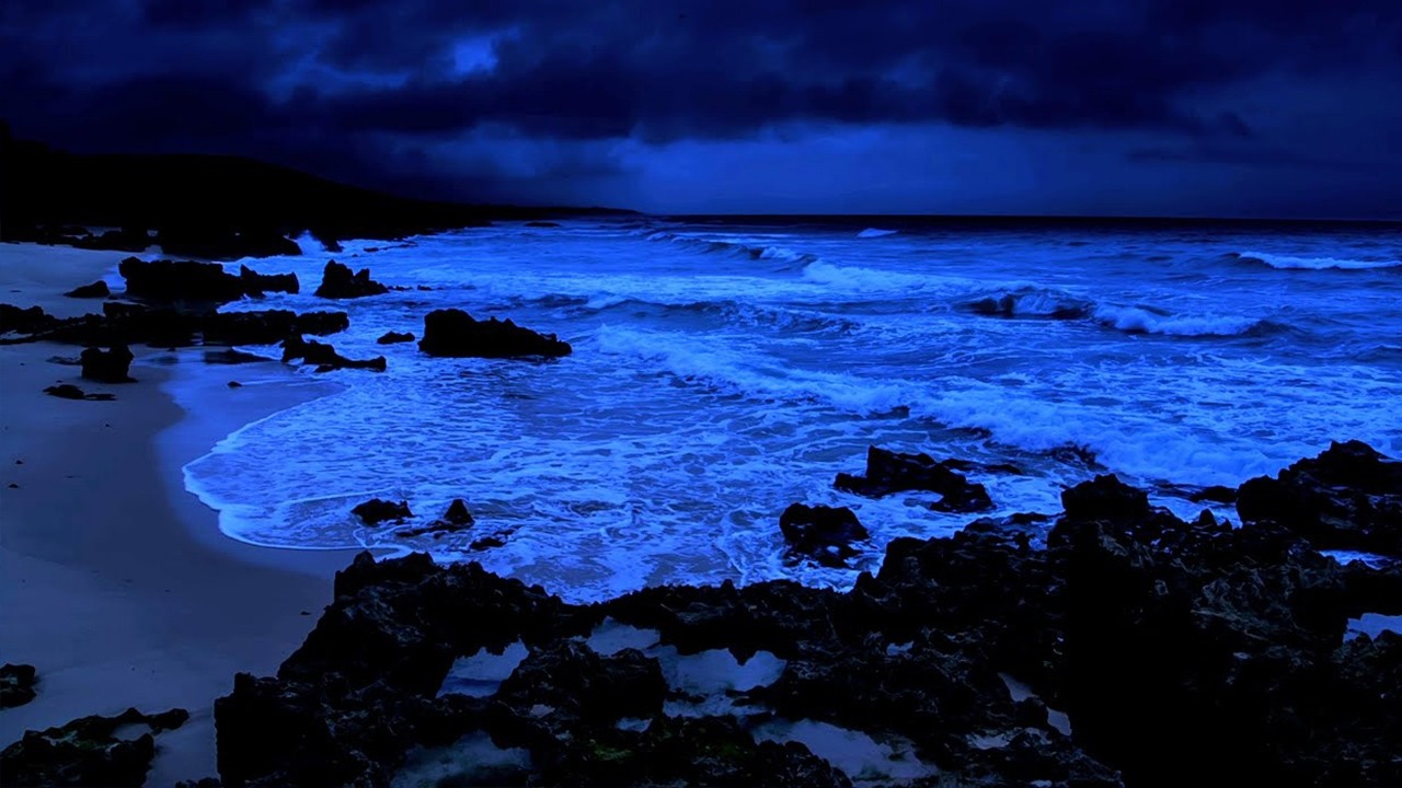 Relaxing Ocean Waves | Fall Asleep Quickly & Sleep Soundly-RELAXING OCEAN SOUND AT NIGHT