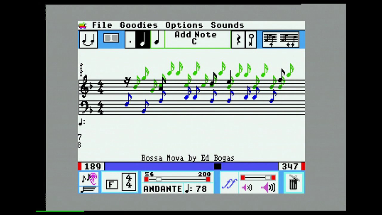 Music Studio 2 0 Apple IIgs Bossa Nova, Stereo Audio Ed Bogas