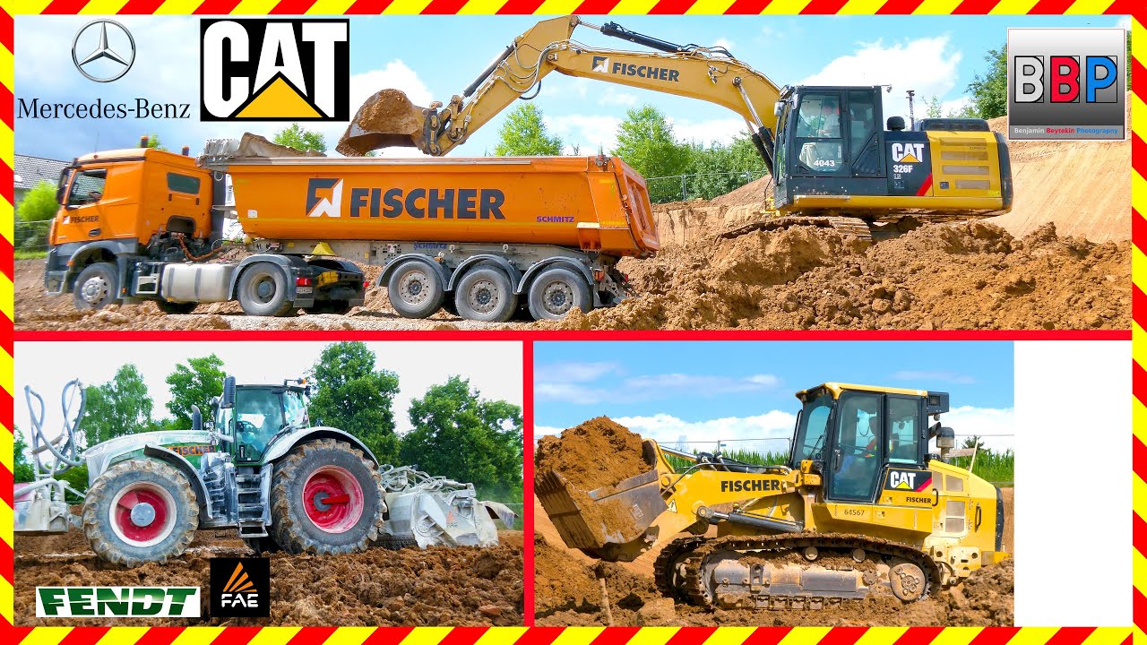 CAT 963K, 326F LN, Fendt, Mercedes Trucks - Erdbau, Berglen, 2025. Teil 4