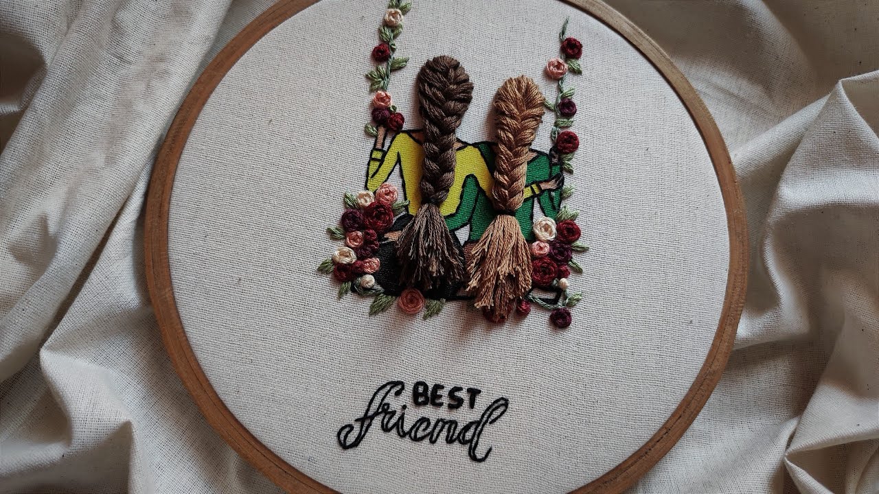 3D Hair Embroidery Tutorial || How To Embroider Hair || Doll Embroidery || Embroidery For Beginners