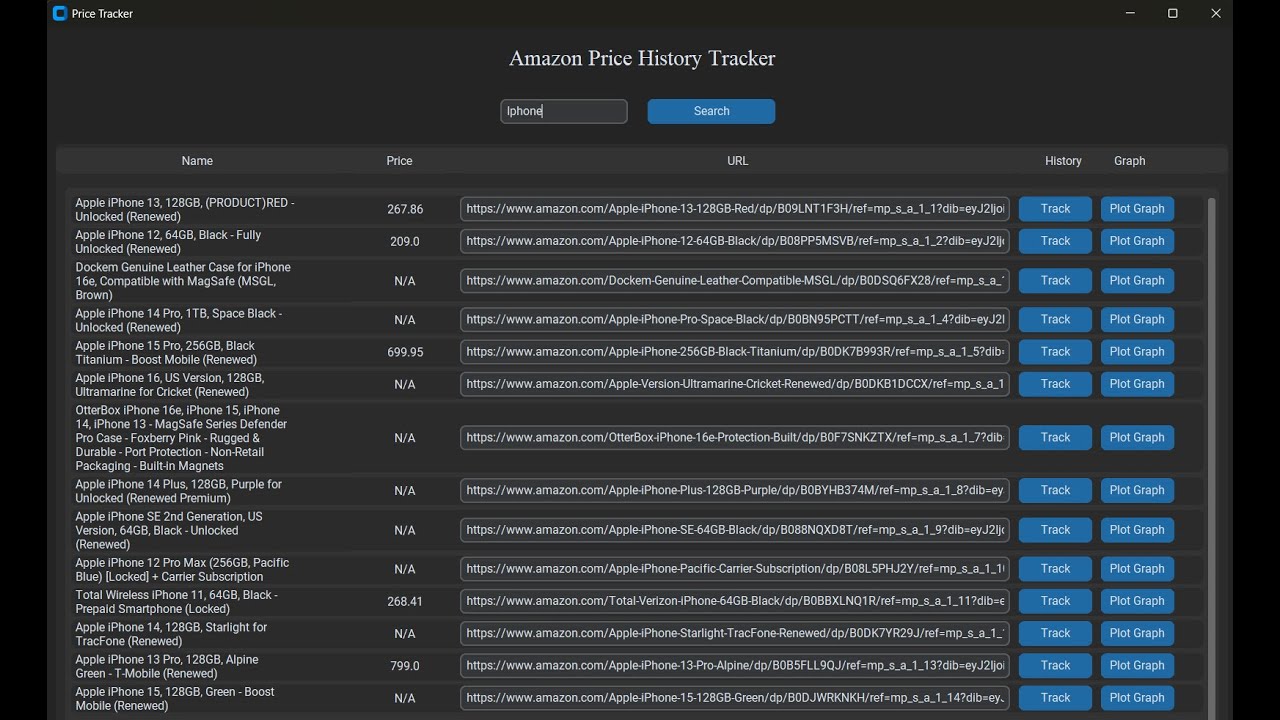 Amazon Price History Tracker Project
