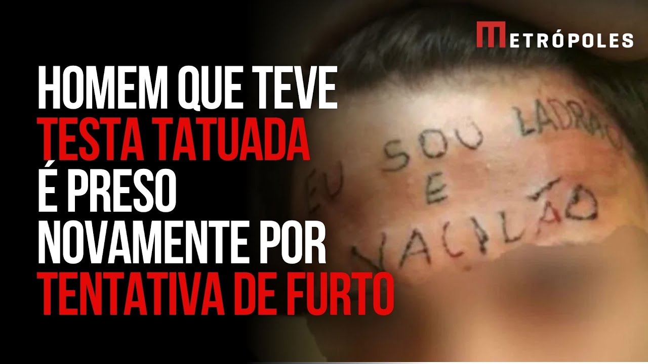 “Ladrão e vacilão” jovem que teve frase tatuada na testa é preso novamente
