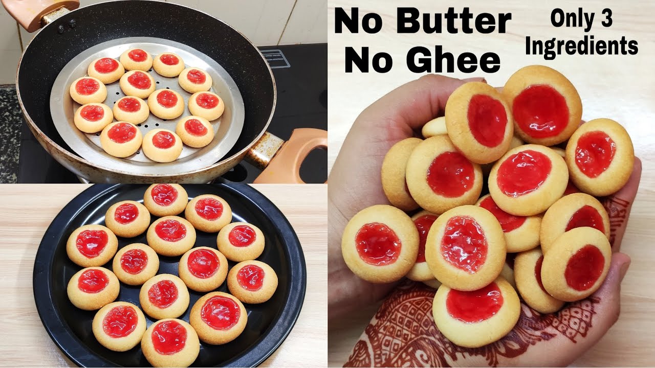 Jam Cookies Only 3 Ingredients Without Butter, Ghee, Egg | जैम कुकीज़ बनाए बिना बटर,घी,ऑवन,बटर के |
