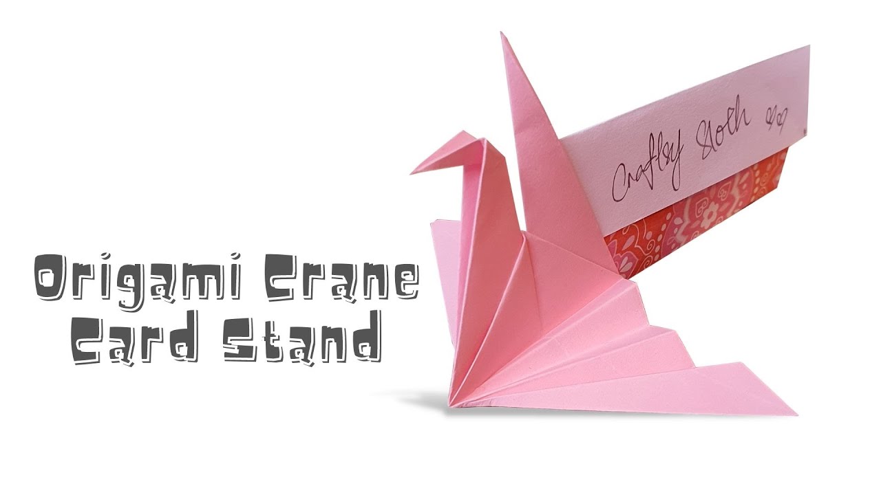 Party Place card Stand / name tag tutorial- Easy origami crane for beginner- Easy paper crane