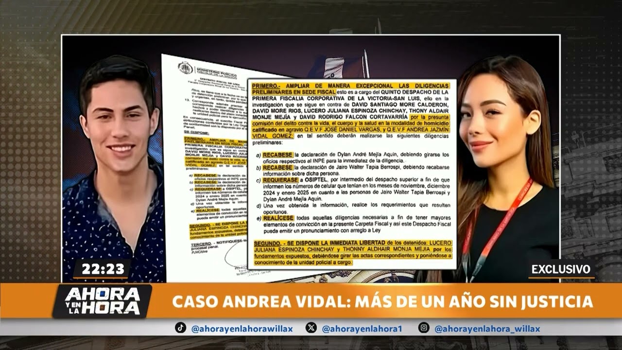 Ahora y en la Hora - MAR 11 - CASO DE ANDREA VIDAL: MÁS DE UN AÑO SIN JUSTICIA | Willax