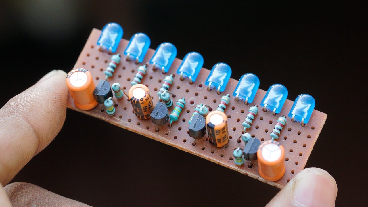 8 LED Chaser Circuit Using Transistors