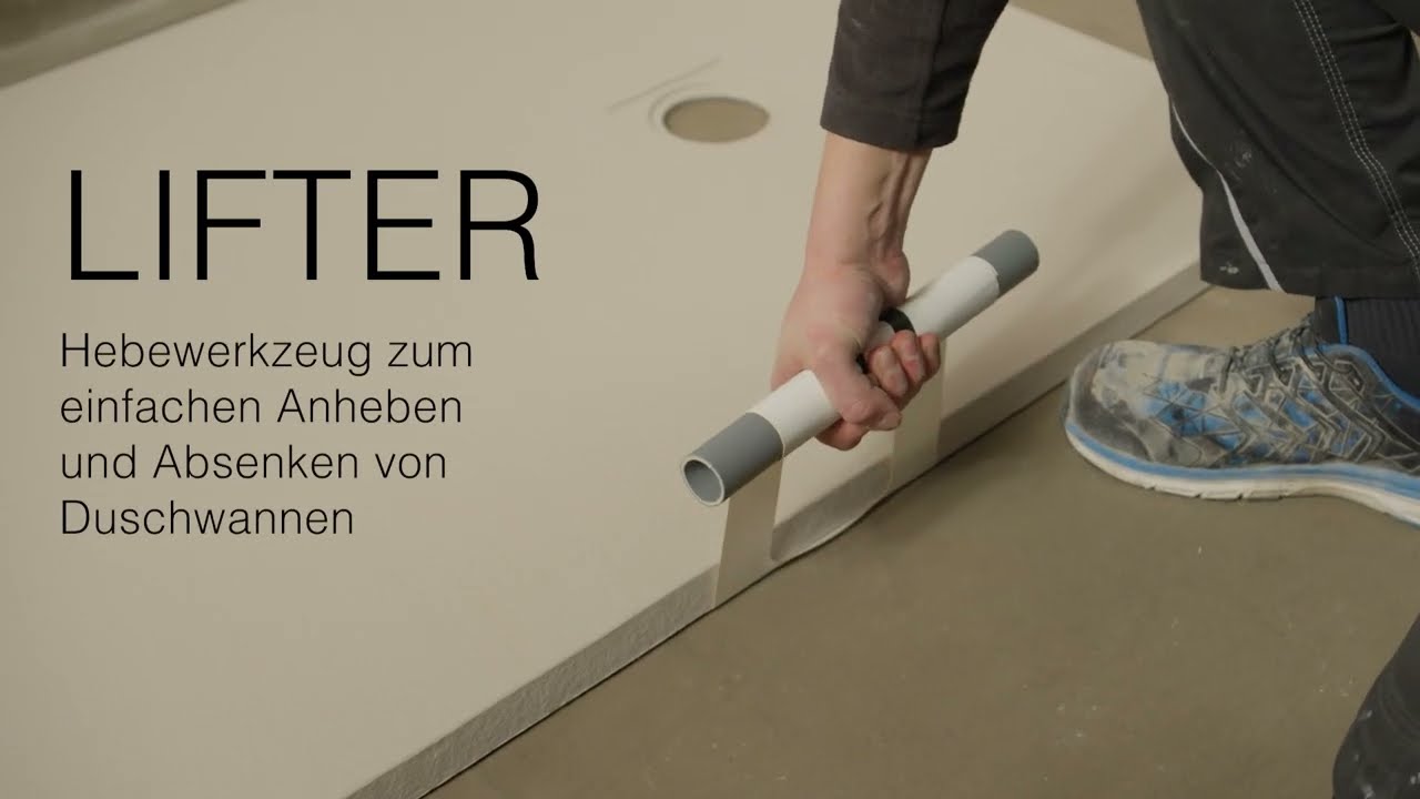 Lifter: Werkzeug zum Anheben und Einbau von Duschwannen