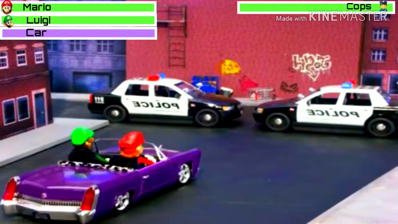 Mario and Luigi in Vice City with healthbars