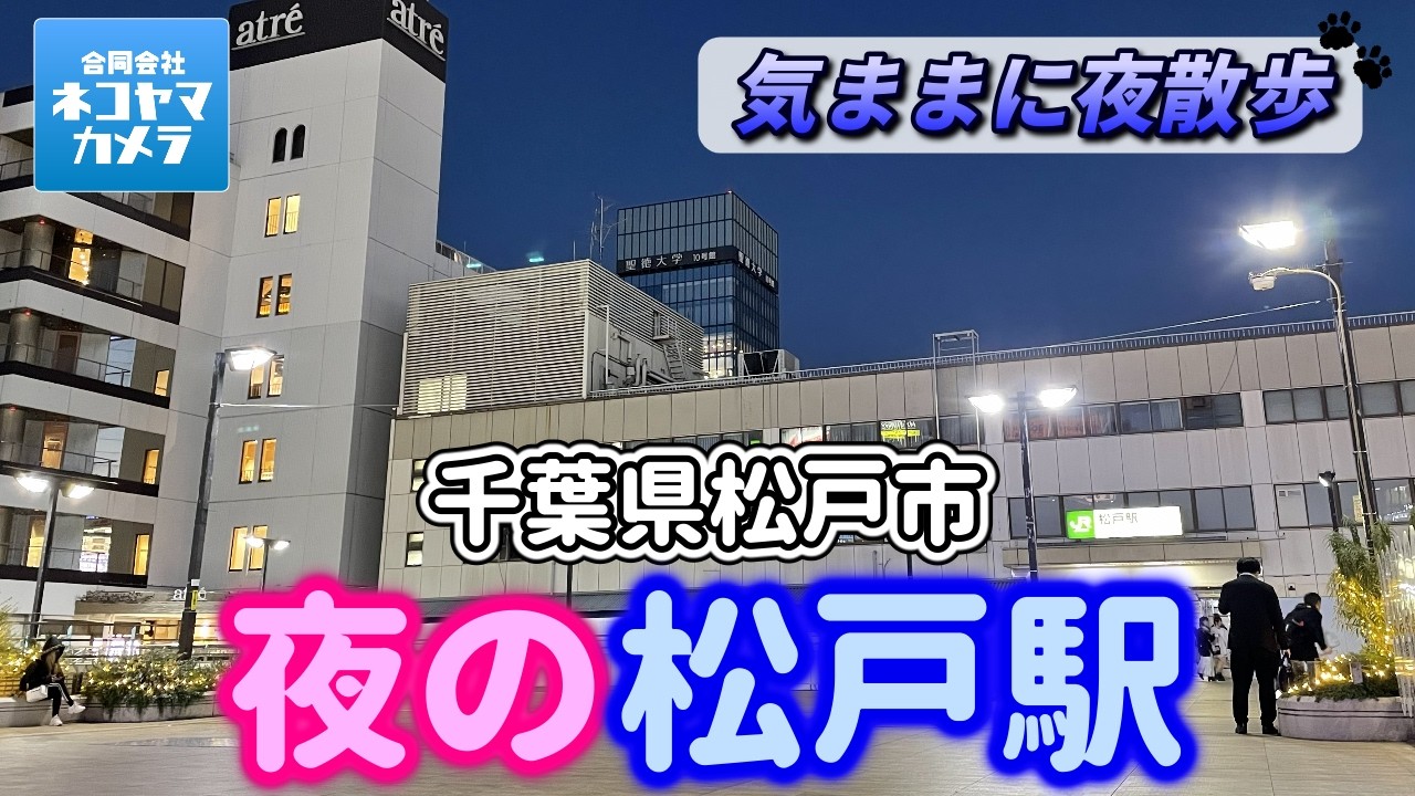 【千葉の夜散歩】夜の「松戸駅」周辺を歩いたよ！西口も東口もエモかった！ #千葉県 #松戸市 #松戸駅