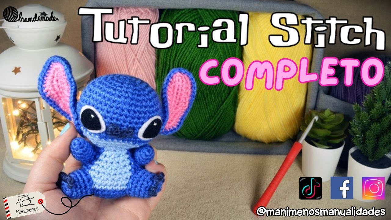 Amigurumi de Stitch a Crochet Paso a Paso 🧶🩵 Tutorial completo