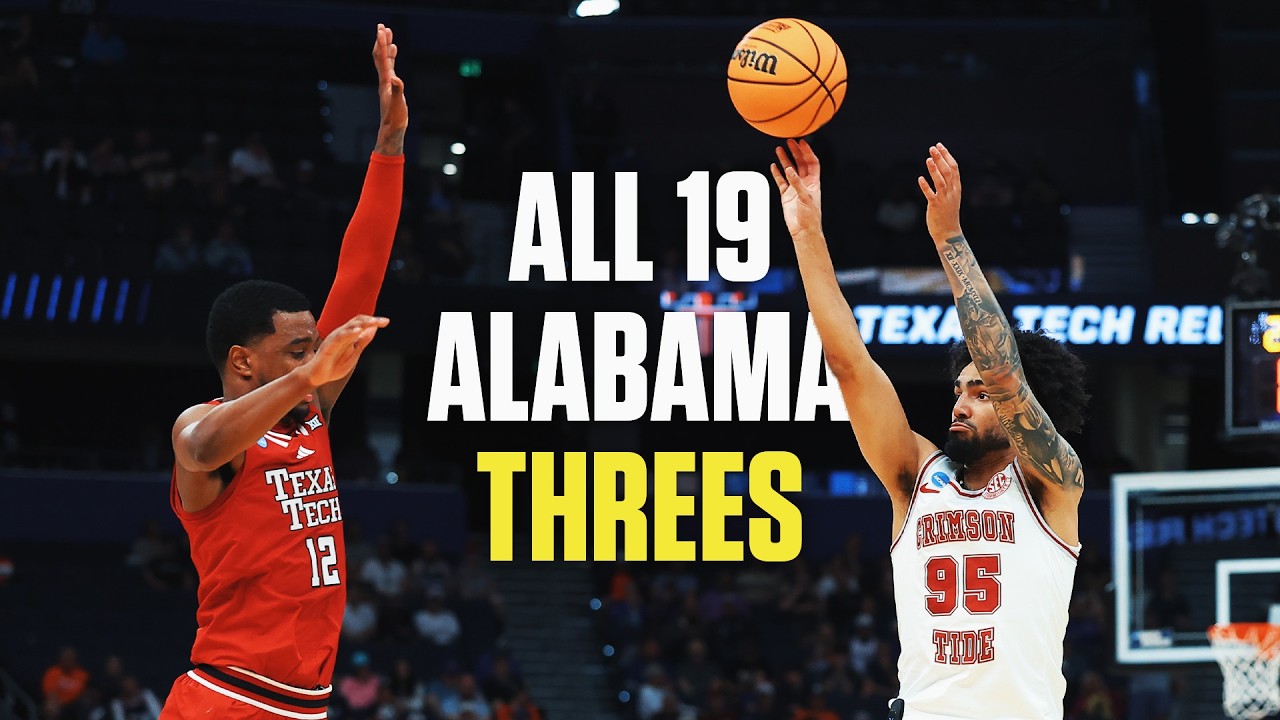 All 19 Alabama three-pointers vs. Texas Tech in March Madness second round