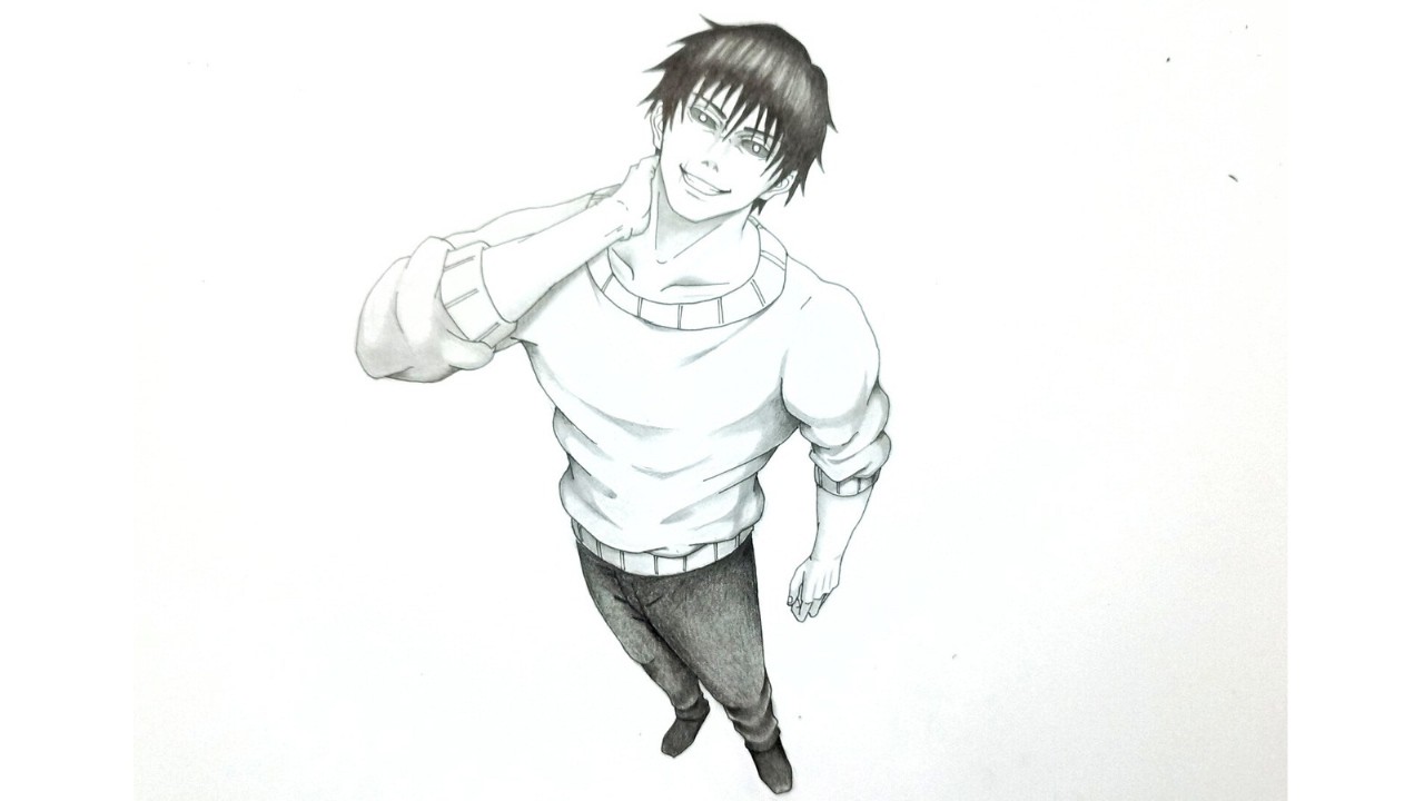 How to draw Toji with black eyes from jujutsu kaisen series