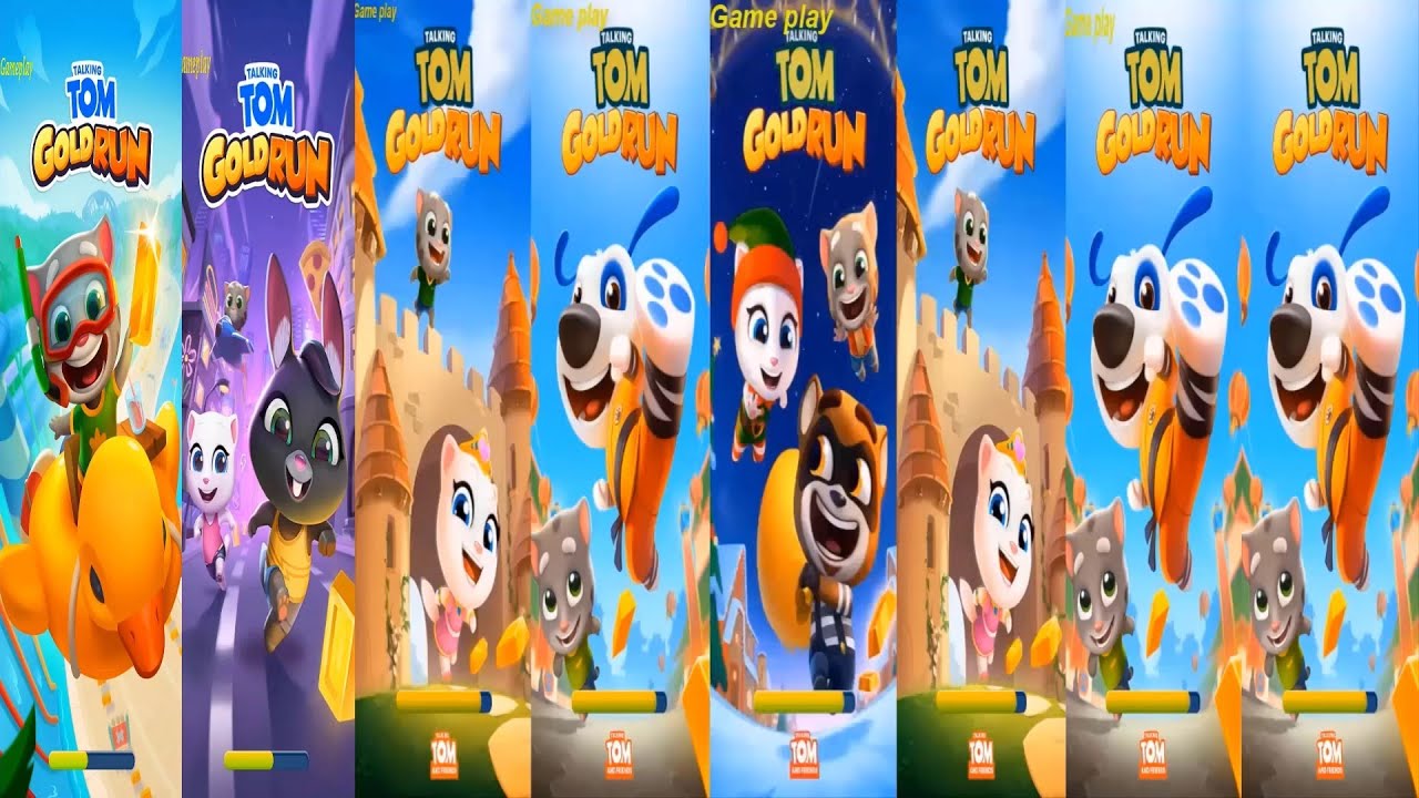 Talking Tom Gold Run Cyclist Angela VS Eco  PRINCESS ANGELA ELF Angela COWBOY Valkyrie Catch Raccoon