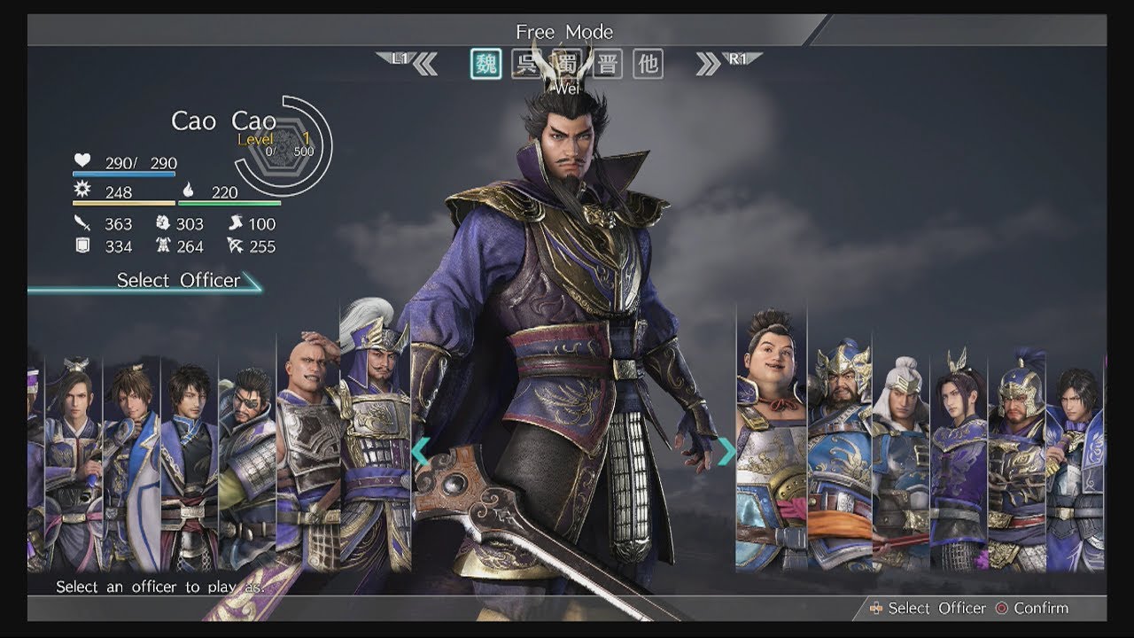 Dynasty Warriors 9 - ALL 90 Playable Characters Selection Showcase with English Voices