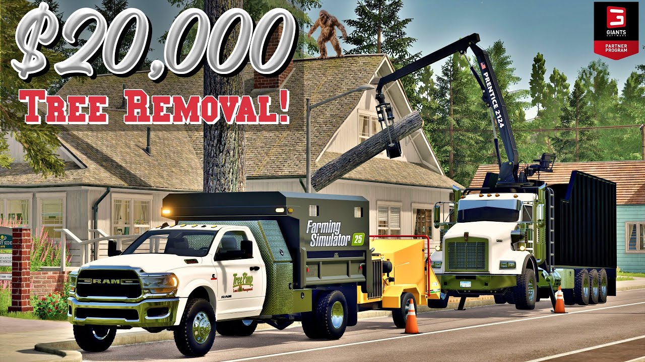 I CHARGED $20,000 TO REMOVE THIS TREE! - Farming Simulator 25