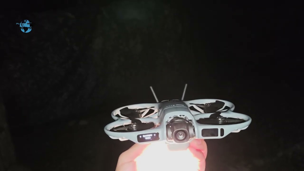 Dji Neo 2 prueba de noche oscuridad luz auxiliar inferior 