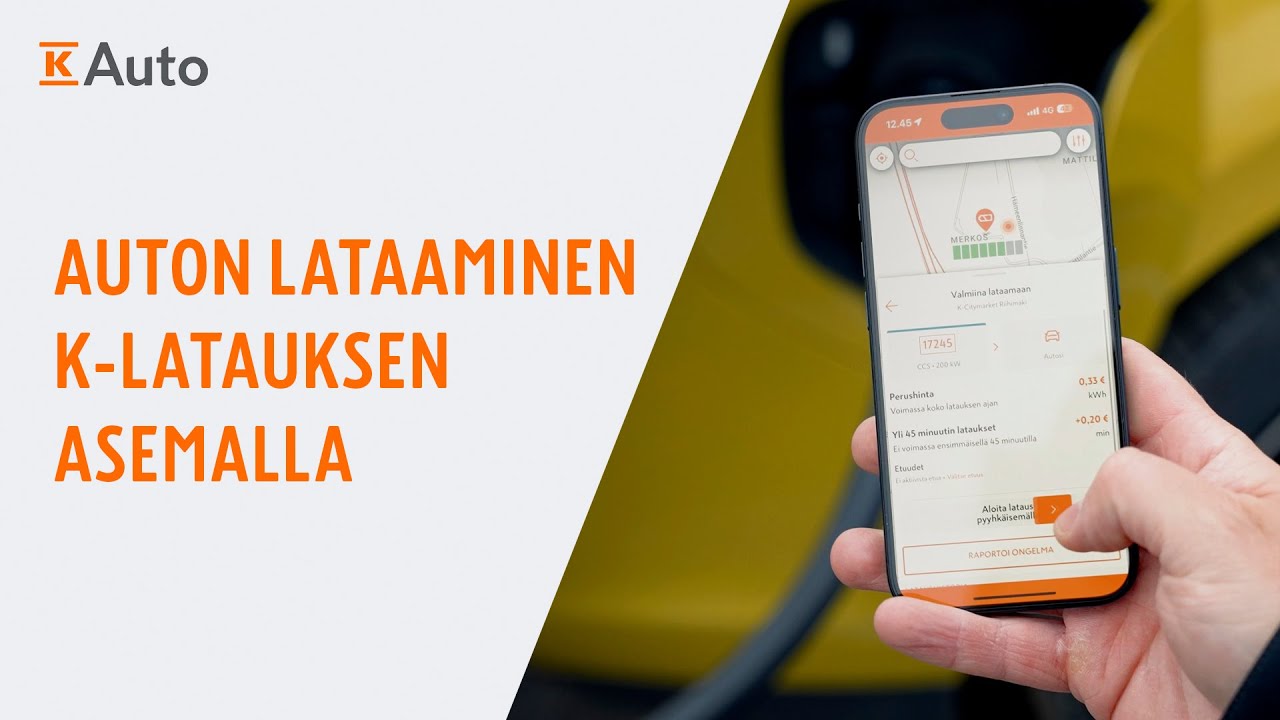 N&auml;in lataat auton K-Latauksen asemalla