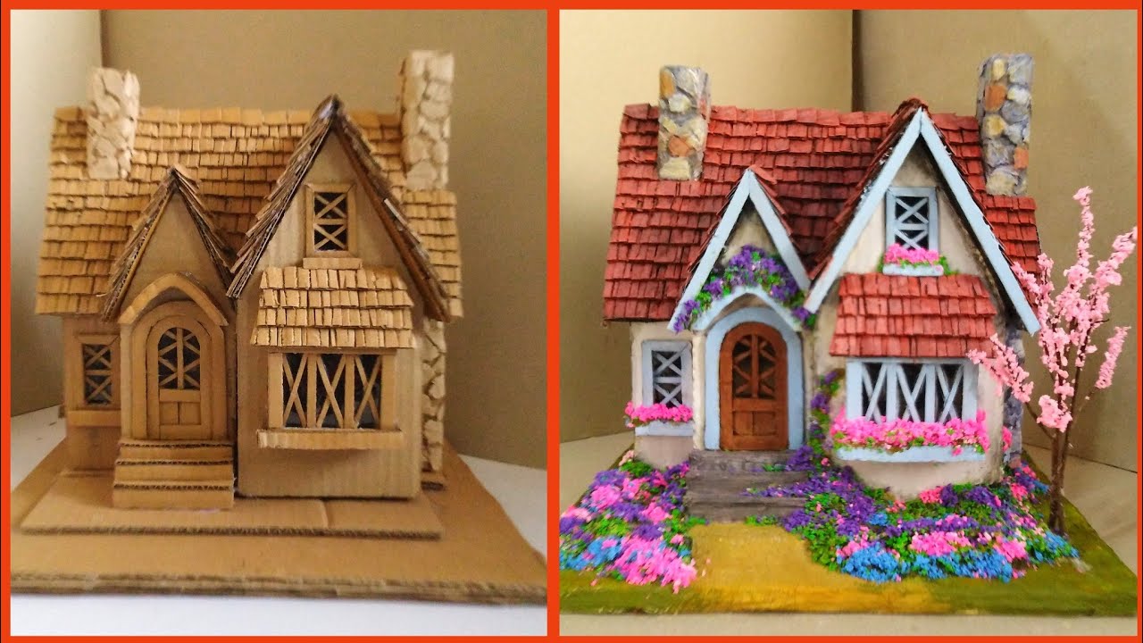 Making DIY Beautiful Cottage In The Countryside /DIY Cardboard House