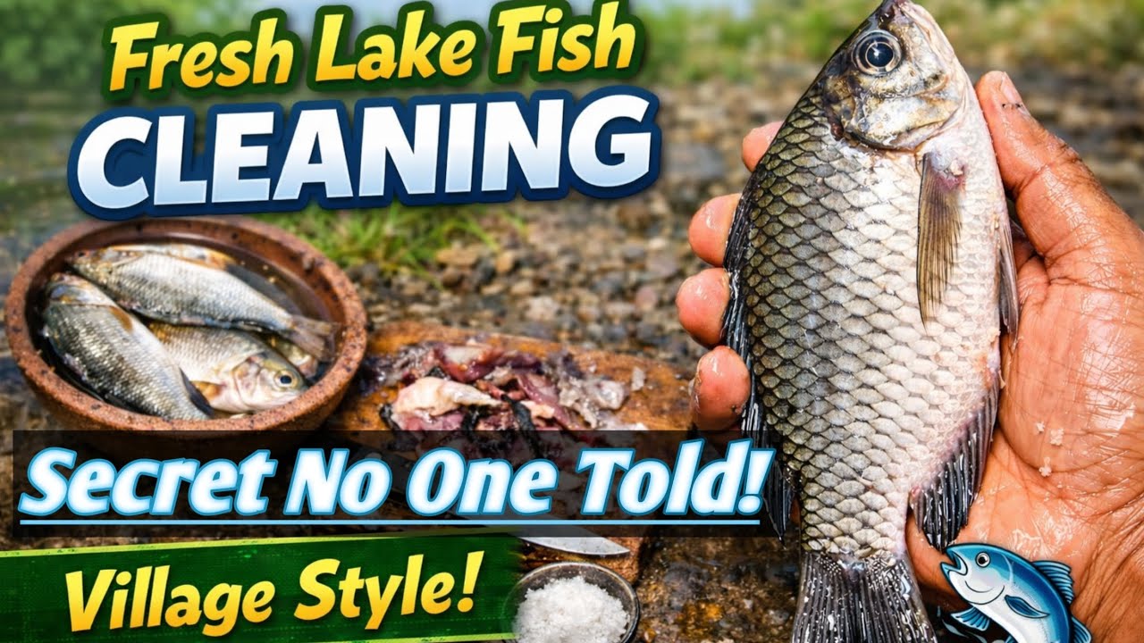 Lake Fish Cleaning Secret Trick | Easy Fish Cleaning Method | Village Style Fish Cleaning
