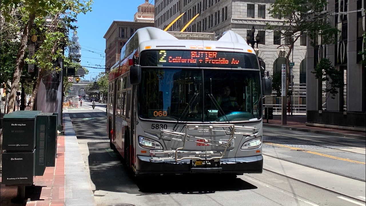 (WELCOME BACK!) SF MUNI 2019 New Flyer XT40 #5830 on 2 Sutter