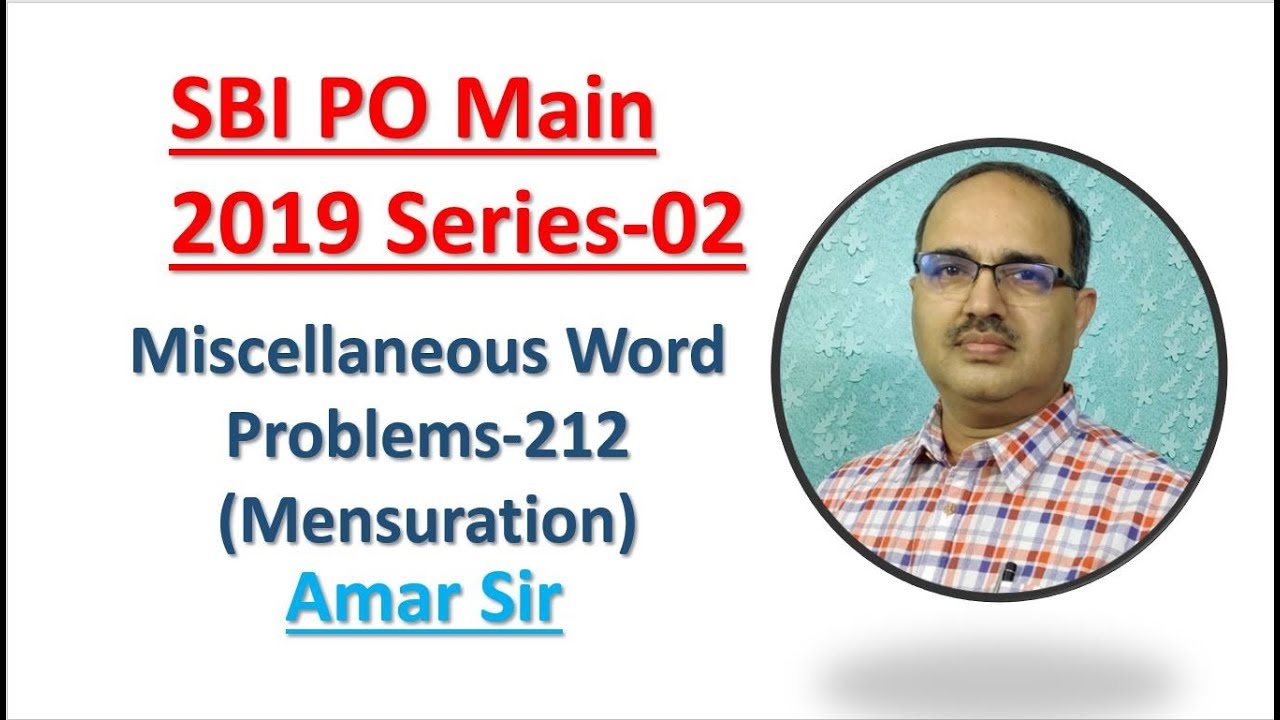 Miscellaneous Word Problems-212: (Mensuration) IBPS PO Main 2019 SBI PO Main #Amar Sir
