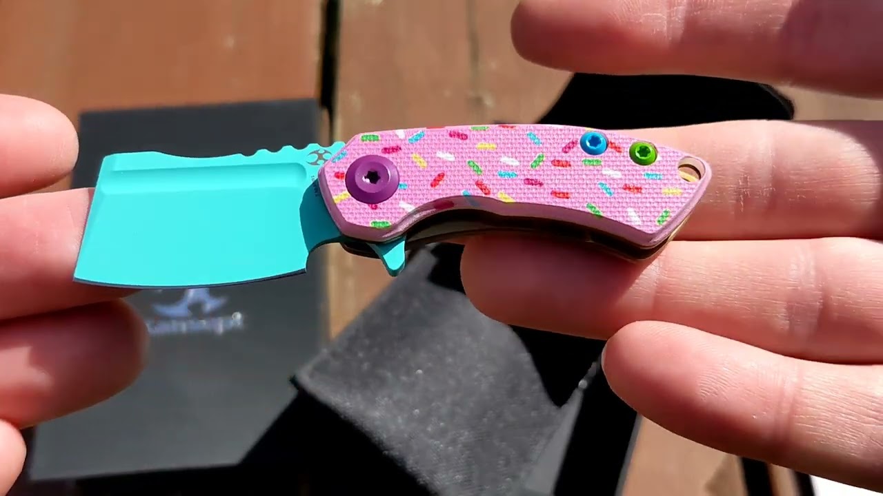 Kansept Mini Korvid Flipper Folding Knife Pink - T3030-B1