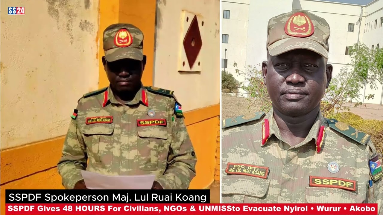 BREAKING NEWSSSPDF Gives 48 HOURSFor Civilians, NGOs & UNMISSto EvacuateNyirol • Wurur • Akobo