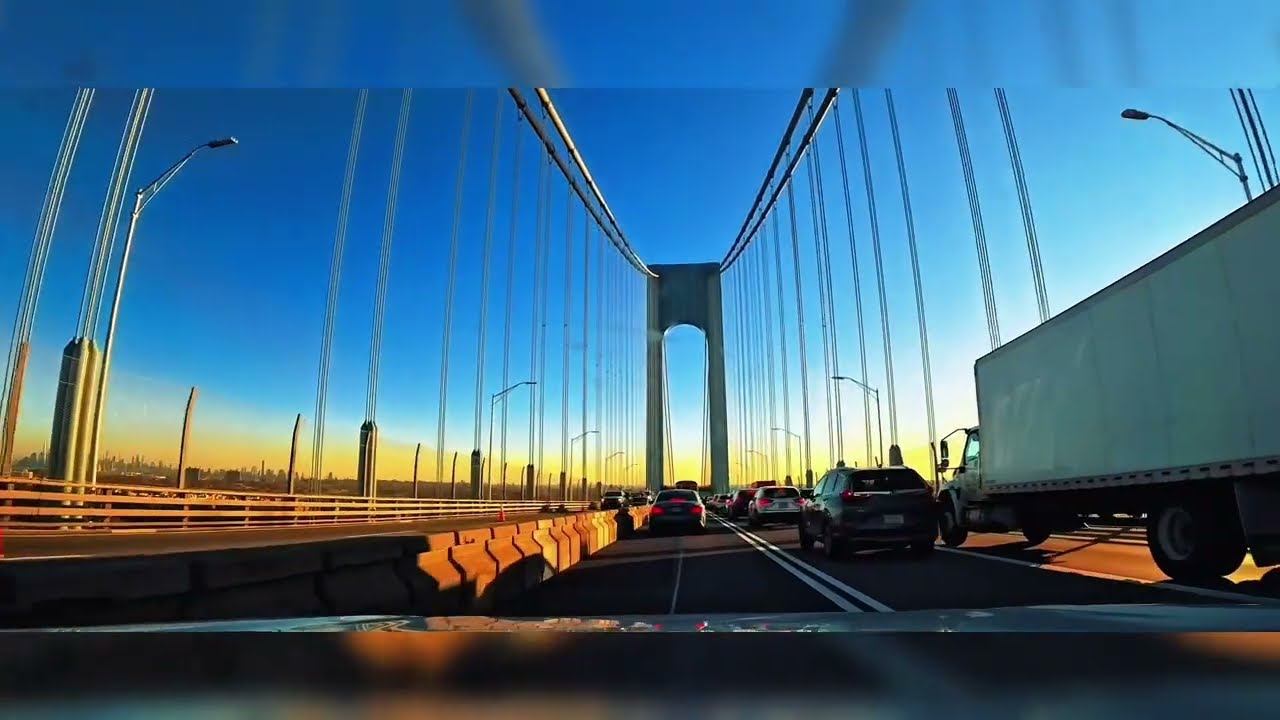 4K Crossing Into New York at Sunrise #travel #viral #automobile 