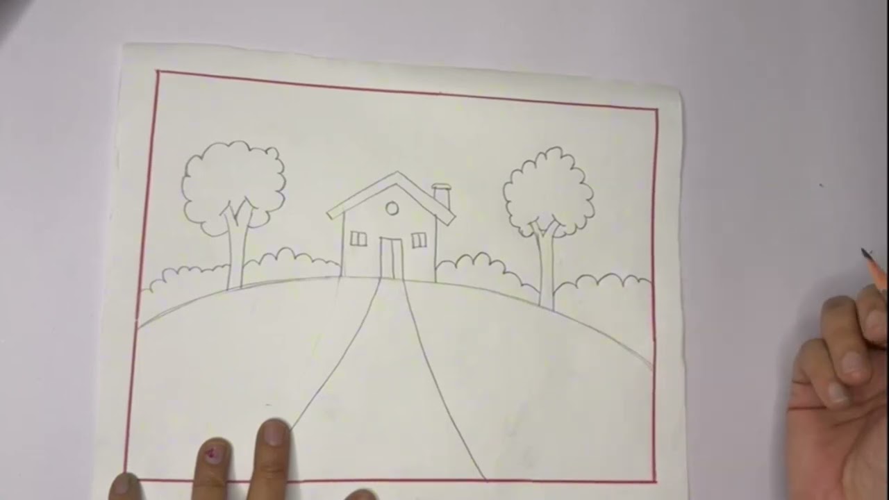 🏠 Easy Paper Home Drawing  | Step by Step House Drawing for Kids & Beginners
