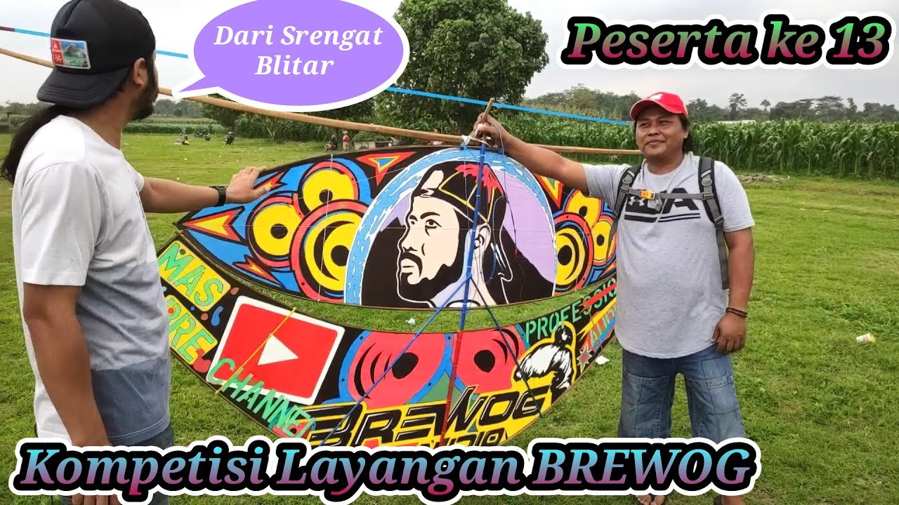 LAYANGAN GAPANGAN BREWOG  BERWARNA Dari Srengat Blitar | Peserta KOMPETISI LAYANGAN BREWOG ke 13
