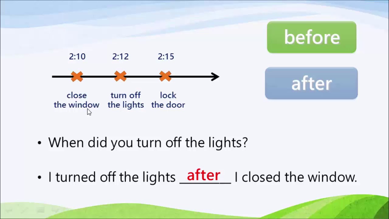 國八英文｜詞類｜時間連接詞：before, after