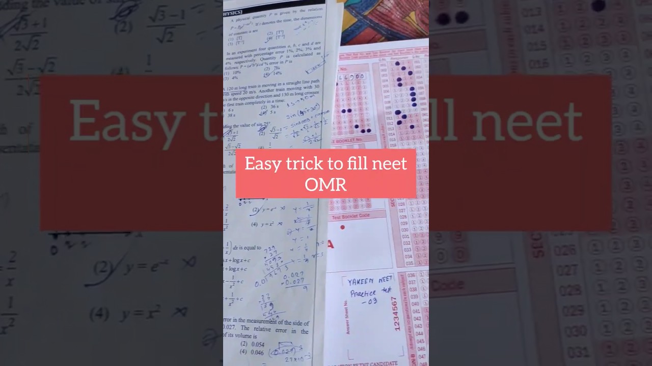 Easy trick to fill neet omr sheet/ neet preparation/quick omr fill#motivation #neet2024 #study