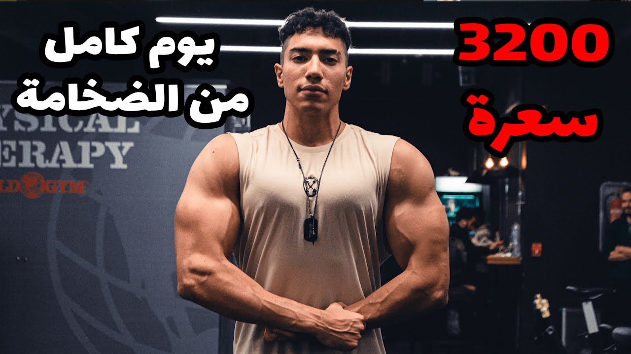 يوم كامل من وجبات و تمرين الضخامة / جسم فيتنس طبيعي / 3200 سعرة Vlog