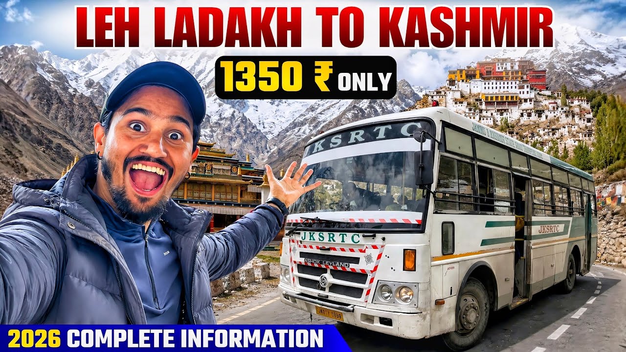Leh Ladakh To Srinagar By Bus 🚌 | Leh To Kashmir By Bus