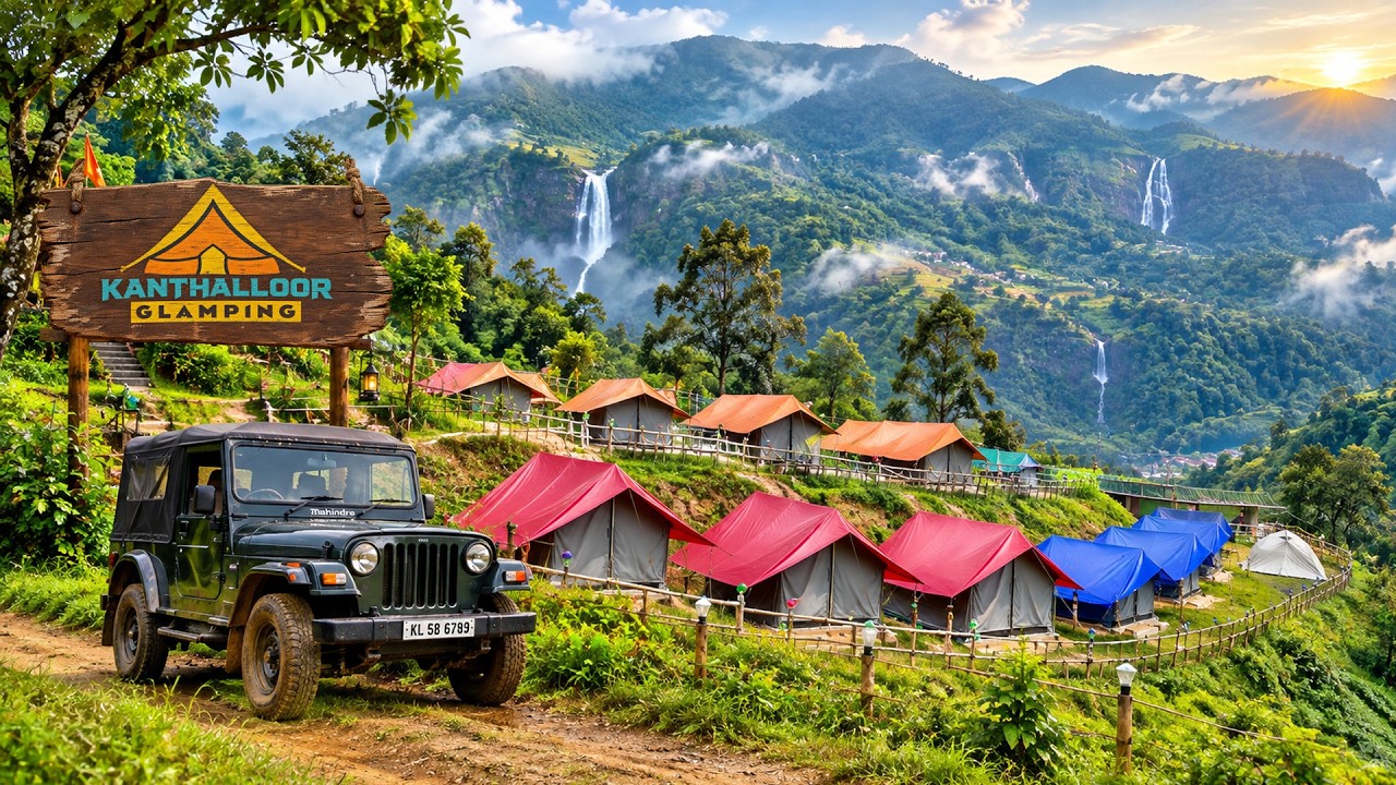 வெறும் ₹1497 Budget Tour I குளுகுளு Climate-ல் கேரளாவின் காஷ்மீர் I  Hill Top Camping I Waterfalls