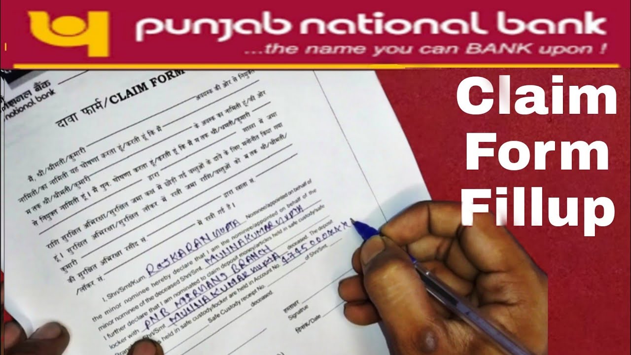 Punjab National Bank death Claim Form Fillup || Pnb Death Claim Form kaise bhare